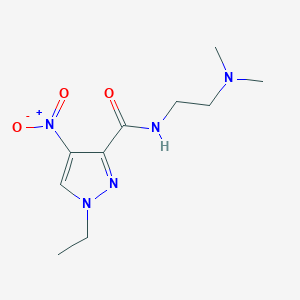 molecular formula C10H17N5O3 B11476725 N-[2-(dimethylamino)ethyl]-1-ethyl-4-nitro-1H-pyrazole-3-carboxamide 