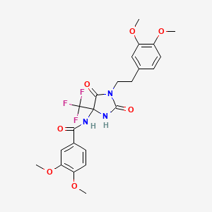 N-{1-[2-(3,4-dimethoxyphenyl)ethyl]-2,5-dioxo-4-(trifluoromethyl)imidazolidin-4-yl}-3,4-dimethoxybenzamide