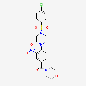 (4-{4-[(4-Chlorophenyl)sulfonyl]piperazin-1-yl}-3-nitrophenyl)(morpholin-4-yl)methanone