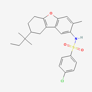 4-Chloro-N-[3-methyl-8-(2-methyl-2-butanyl)-6,7,8,9-tetrahydrodibenzo[B,D]furan-2-YL]benzenesulfonamide