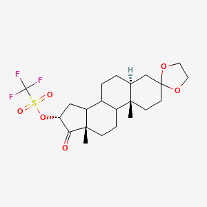 molecular formula C22H31F3O6S B1147682 (5S,10S,13S,16R)-10,13-dimethyl-17-oxohexadecahydrospiro[cyclopenta[a]phenanthrene-3,2'-[1,3]dioxolan]-16-yl trifluoromethanesulfonate CAS No. 141664-05-3