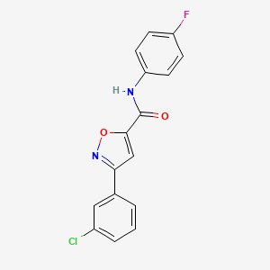 molecular formula C16H10ClFN2O2 B11476823 3-(3-chlorophenyl)-N-(4-fluorophenyl)-1,2-oxazole-5-carboxamide 