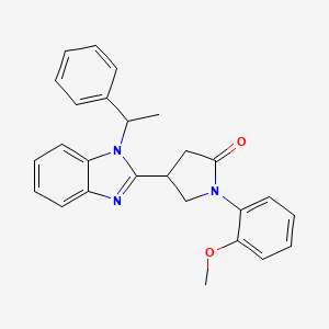 1-(2-methoxyphenyl)-4-[1-(1-phenylethyl)-1H-benzimidazol-2-yl]pyrrolidin-2-one