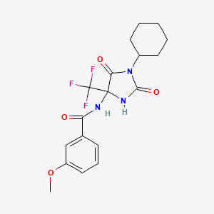 N-[1-cyclohexyl-2,5-dioxo-4-(trifluoromethyl)imidazolidin-4-yl]-3-methoxybenzamide