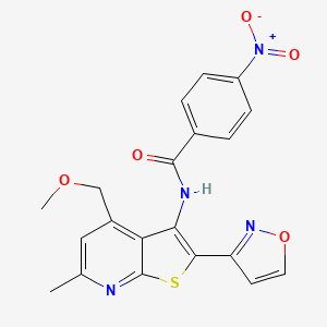 N-[4-(methoxymethyl)-6-methyl-2-(1,2-oxazol-3-yl)thieno[2,3-b]pyridin-3-yl]-4-nitrobenzamide