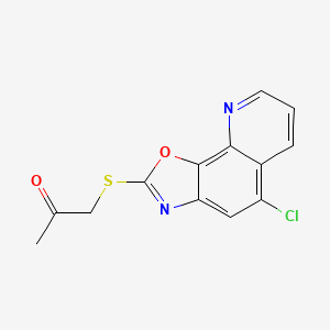 molecular formula C13H9ClN2O2S B11476894 1-[(5-Chloro[1,3]oxazolo[4,5-h]quinolin-2-yl)sulfanyl]propan-2-one 