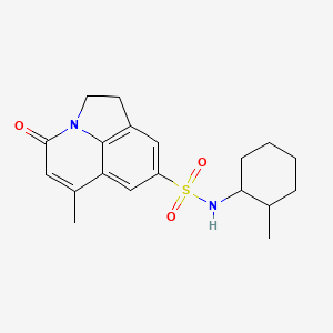 molecular formula C19H24N2O3S B11476922 6-methyl-N-(2-methylcyclohexyl)-4-oxo-1,2-dihydro-4H-pyrrolo[3,2,1-ij]quinoline-8-sulfonamide 