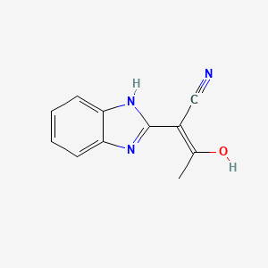 molecular formula C11H9N3O B11476947 2-(1H-benzo[d]imidazol-2(3H)-ylidene)-3-oxobutanenitrile 