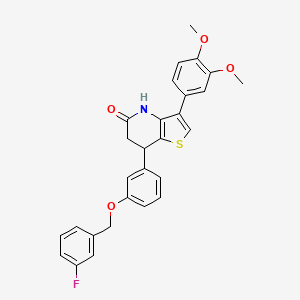 3-(3,4-dimethoxyphenyl)-7-{3-[(3-fluorobenzyl)oxy]phenyl}-6,7-dihydrothieno[3,2-b]pyridin-5(4H)-one