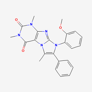 molecular formula C23H21N5O3 B11476974 8-(2-methoxyphenyl)-1,3,6-trimethyl-7-phenyl-1H-imidazo[2,1-f]purine-2,4(3H,8H)-dione 