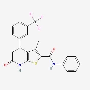 3-methyl-6-oxo-N-phenyl-4-[3-(trifluoromethyl)phenyl]-4,5,6,7-tetrahydrothieno[2,3-b]pyridine-2-carboxamide