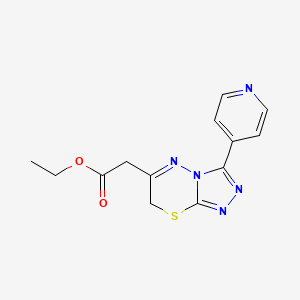 molecular formula C13H13N5O2S B11477002 ethyl [3-(pyridin-4-yl)-7H-[1,2,4]triazolo[3,4-b][1,3,4]thiadiazin-6-yl]acetate 