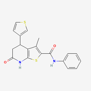 molecular formula C19H16N2O2S2 B11477024 6-hydroxy-3-methyl-N-phenyl-4-(thiophen-3-yl)-4,5-dihydrothieno[2,3-b]pyridine-2-carboxamide 