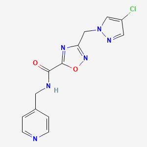 3-[(4-chloro-1H-pyrazol-1-yl)methyl]-N-(pyridin-4-ylmethyl)-1,2,4-oxadiazole-5-carboxamide