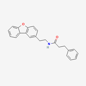 molecular formula C23H21NO2 B11477074 Benzenepropanamide, N-(2-benzo[b]benzofuran-2-ylethyl)- 