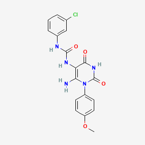 1-[6-Amino-1-(4-methoxyphenyl)-2,4-dioxo-1,2,3,4-tetrahydropyrimidin-5-yl]-3-(3-chlorophenyl)urea