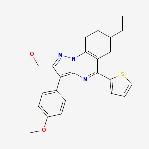 7-Ethyl-2-(methoxymethyl)-3-(4-methoxyphenyl)-5-(thiophen-2-yl)-6,7,8,9-tetrahydropyrazolo[1,5-a]quinazoline