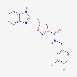 5-(1H-benzimidazol-2-ylmethyl)-N-(3,4-dichlorobenzyl)-4,5-dihydro-1,2-oxazole-3-carboxamide