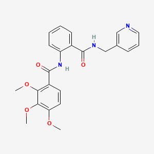 molecular formula C23H23N3O5 B11477126 2,3,4-trimethoxy-N-{2-[(pyridin-3-ylmethyl)carbamoyl]phenyl}benzamide 