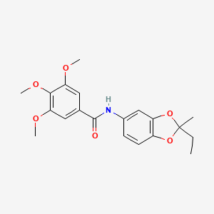 N-(2-ethyl-2-methyl-1,3-benzodioxol-5-yl)-3,4,5-trimethoxybenzamide