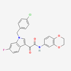 2-[1-(4-chlorobenzyl)-6-fluoro-1H-indol-3-yl]-N-(2,3-dihydro-1,4-benzodioxin-6-yl)-2-oxoacetamide