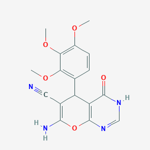 7-amino-4-oxo-5-(2,3,4-trimethoxyphenyl)-3,5-dihydro-4H-pyrano[2,3-d]pyrimidine-6-carbonitrile