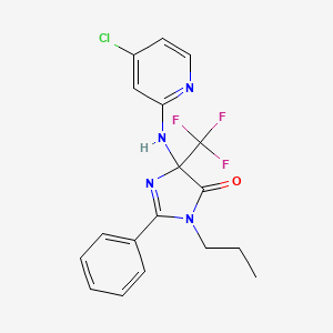 molecular formula C18H16ClF3N4O B11477151 5-[(4-chloropyridin-2-yl)amino]-2-phenyl-3-propyl-5-(trifluoromethyl)-3,5-dihydro-4H-imidazol-4-one 