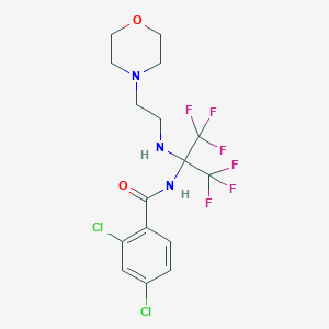 molecular formula C16H17Cl2F6N3O2 B11477157 2,4-dichloro-N-(1,1,1,3,3,3-hexafluoro-2-{[2-(morpholin-4-yl)ethyl]amino}propan-2-yl)benzamide 