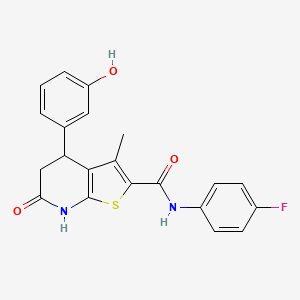 N-(4-fluorophenyl)-6-hydroxy-4-(3-hydroxyphenyl)-3-methyl-4,5-dihydrothieno[2,3-b]pyridine-2-carboxamide