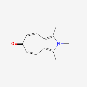 molecular formula C12H13NO B11477180 Cyclohepta(c)pyrrol-6(2H)-one, 1,2,3-trimethyl- CAS No. 57015-32-4