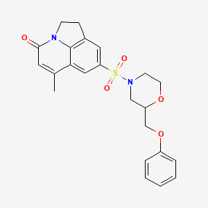 6-methyl-8-{[2-(phenoxymethyl)morpholino]sulfonyl}-1,2-dihydro-4H-pyrrolo[3,2,1-ij]quinolin-4-one