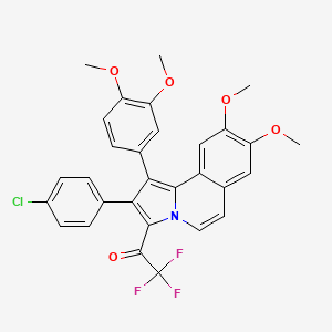 1-[2-(4-Chlorophenyl)-1-(3,4-dimethoxyphenyl)-8,9-dimethoxypyrrolo[2,1-a]isoquinolin-3-yl]-2,2,2-trifluoroethanone