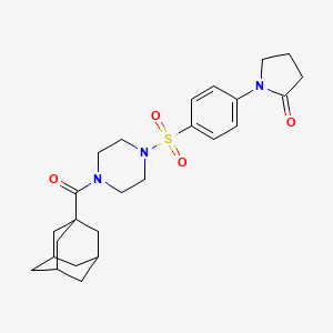 molecular formula C25H33N3O4S B11477214 1-(4-{[4-(1-Adamantylcarbonyl)piperazin-1-yl]sulfonyl}phenyl)pyrrolidin-2-one 