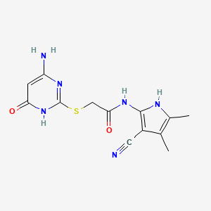 2-[(4-amino-6-oxo-1,6-dihydropyrimidin-2-yl)sulfanyl]-N-(3-cyano-4,5-dimethyl-1H-pyrrol-2-yl)acetamide