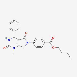 molecular formula C24H25N3O4 B11477250 butyl 4-(1-methyl-2,5-dioxo-4-phenyl-1,2,3,4,5,7-hexahydro-6H-pyrrolo[3,4-d]pyrimidin-6-yl)benzoate 