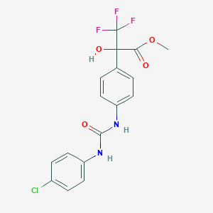 molecular formula C17H14ClF3N2O4 B11477275 Methyl 2-(4-{[(4-chlorophenyl)carbamoyl]amino}phenyl)-3,3,3-trifluoro-2-hydroxypropanoate 