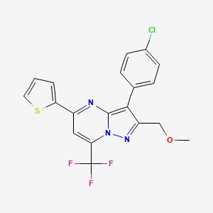 3-(4-Chlorophenyl)-2-(methoxymethyl)-5-(thiophen-2-yl)-7-(trifluoromethyl)pyrazolo[1,5-a]pyrimidine