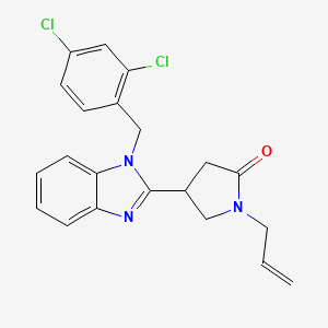 4-[1-(2,4-dichlorobenzyl)-1H-benzimidazol-2-yl]-1-(prop-2-en-1-yl)pyrrolidin-2-one