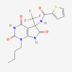 molecular formula C16H15F3N4O4S B11477322 N-[1-butyl-4-hydroxy-2,6-dioxo-5-(trifluoromethyl)-2,5,6,7-tetrahydro-1H-pyrrolo[2,3-d]pyrimidin-5-yl]thiophene-2-carboxamide 