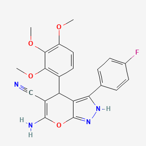 6-Amino-3-(4-fluorophenyl)-4-(2,3,4-trimethoxyphenyl)-2,4-dihydropyrano[2,3-c]pyrazole-5-carbonitrile