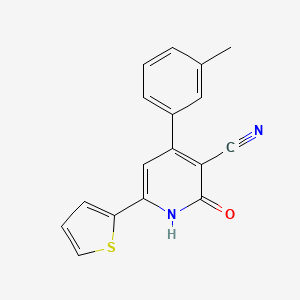 molecular formula C17H12N2OS B11477370 4-(3-Methylphenyl)-2-oxo-6-(thiophen-2-yl)-1,2-dihydropyridine-3-carbonitrile 