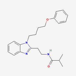 molecular formula C23H29N3O2 B11477385 2-methyl-N-{2-[1-(4-phenoxybutyl)-1H-benzimidazol-2-yl]ethyl}propanamide 