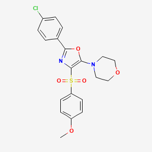 molecular formula C20H19ClN2O5S B11477400 4-{2-(4-Chlorophenyl)-4-[(4-methoxyphenyl)sulfonyl]-1,3-oxazol-5-yl}morpholine 