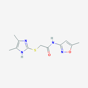 2-[(4,5-dimethyl-1H-imidazol-2-yl)sulfanyl]-N-(5-methyl-1,2-oxazol-3-yl)acetamide