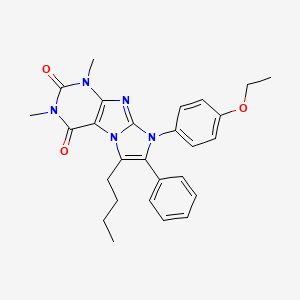 molecular formula C27H29N5O3 B11477432 6-butyl-8-(4-ethoxyphenyl)-1,3-dimethyl-7-phenyl-1H-imidazo[2,1-f]purine-2,4(3H,8H)-dione 