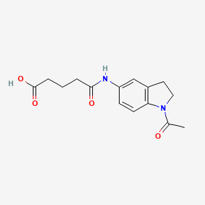 molecular formula C15H18N2O4 B11477444 5-[(1-acetyl-2,3-dihydro-1H-indol-5-yl)amino]-5-oxopentanoic acid 