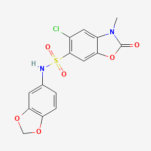 N-(1,3-benzodioxol-5-yl)-5-chloro-3-methyl-2-oxo-2,3-dihydro-1,3-benzoxazole-6-sulfonamide