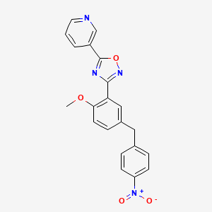 3-{3-[2-Methoxy-5-(4-nitrobenzyl)phenyl]-1,2,4-oxadiazol-5-yl}pyridine