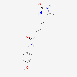 N-(4-methoxybenzyl)-6-(5-methyl-2-oxoimidazolidin-4-yl)hexanamide