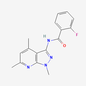 2-Fluoro-N-{1,4,6-trimethyl-1H-pyrazolo[3,4-B]pyridin-3-YL}benzamide